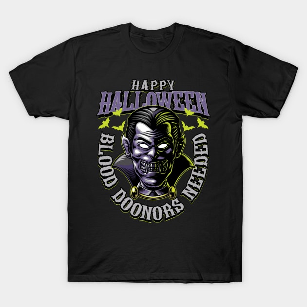 Halloween - Dracula Illustration T-Shirt by snapedsgn